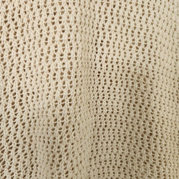 Michael Stars Crochet Fringe Knit Sleeveless Top Beige Soft Comfy Festival Boho - Picture 8 of 12